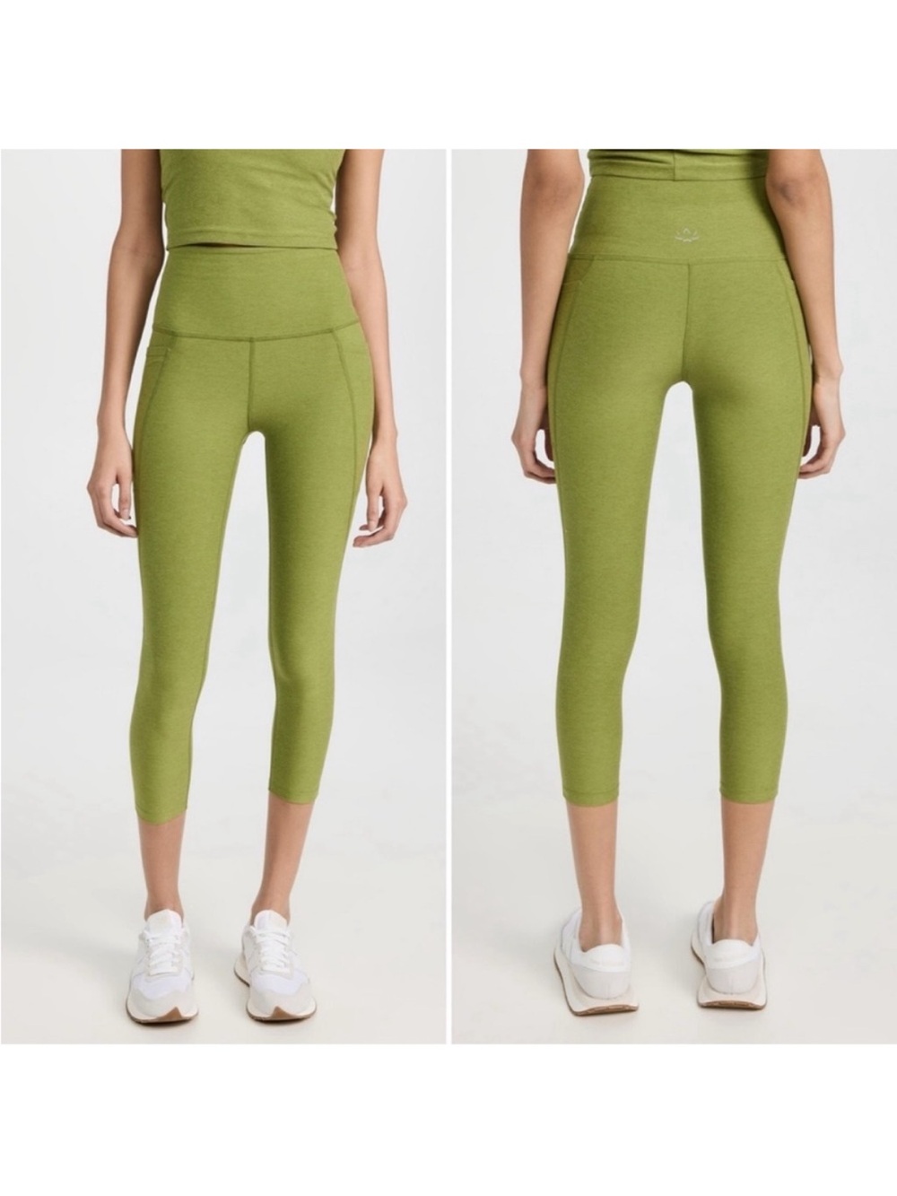 Beyond Yoga spacedye out of pocket high waisted capri leggings Fern Green size S